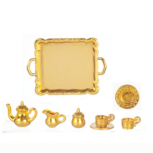 Bronze Tea Set On Tray